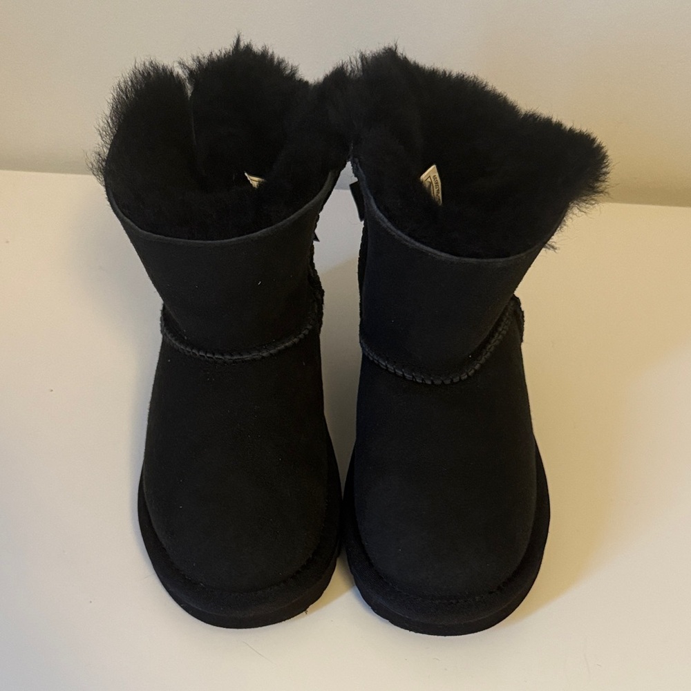 UGG Kids Black Furry Boots